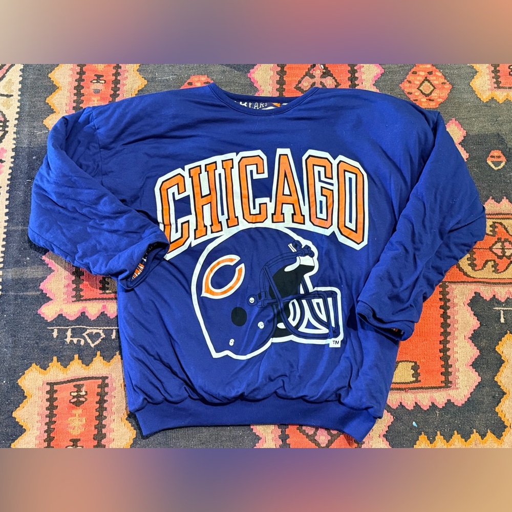 Y2K Bears Logo Crew Neck Reversible Hoodie (M)